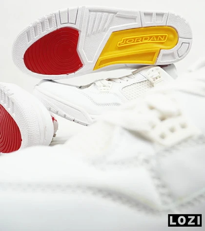 کتانی ساق‌دار مردانه سفید Nike air jordan 4