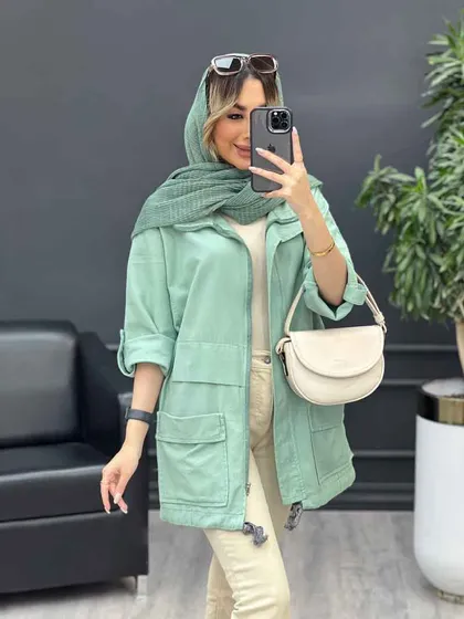 مانتو جلو زیپ پایین گت