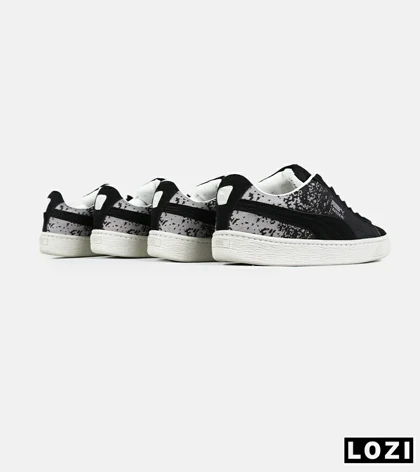 کفش کتانی ورزشی مشکی طوسی مردانه و زنانه PUMA suede XL مدل 7420