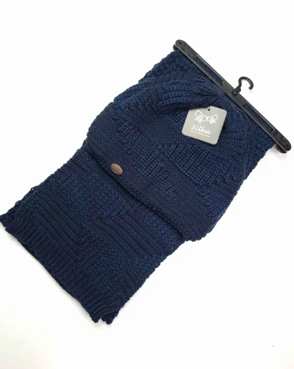 ست شال و کلاه زمستانی دو لایه سیلکا مدل احسان