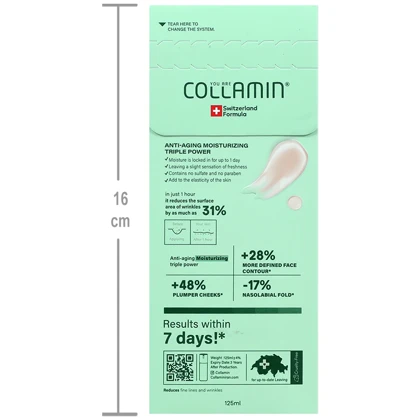 کرم آبرسان و سفت‌کننده صورت، دست و گردن کولامین مدل Collagen Bank مناسب انواع پوست حجم 125 میلی‌لیتر