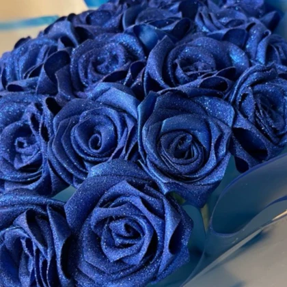 گل رز جاویدان آبی 25 شاخه