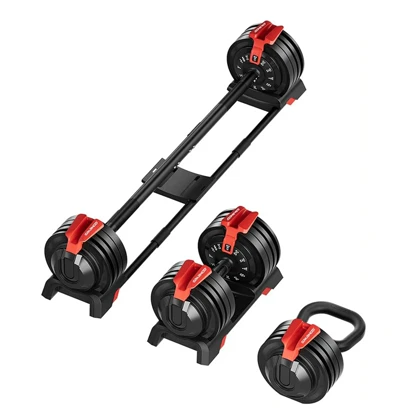 ست دمبل، هالتر و کتل بل متغیر بدنسازی طرح بوفلکس مدل Multifunction Adjustable سه کاره بسته یک عددی