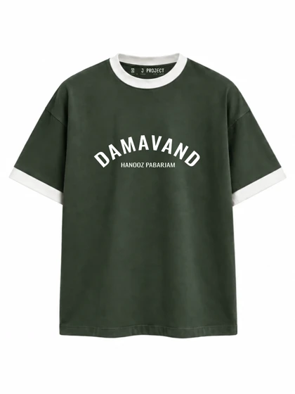 تیشرت رگولار J PROJECT طرح DAMAVAND سبز
