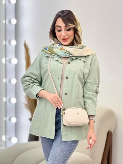 مانتو دو جیب برش‌دار روژین