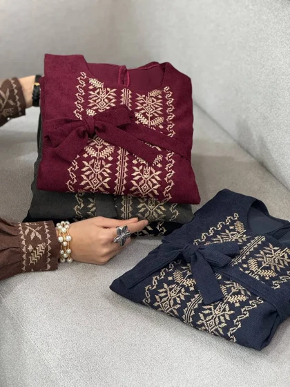 پیراهن مانتویی گلدوزی هدیه