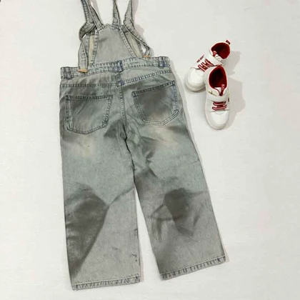 بیلر جین بچه گانه طرح مکانیکی کثیف اورجینال