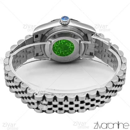 ساعت رولکس دیت جاست زنانه تمام نقره ای ایندکس خطی مدیوم 106068