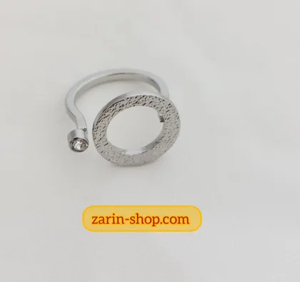 انگشتر زنانه استیل نگین‌دار