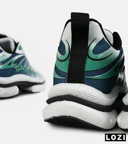 کفش کتانی سفید سبز آبی Saucony Revolution