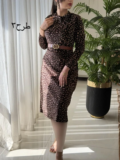 پیراهن مخمل پلنگی کد2257