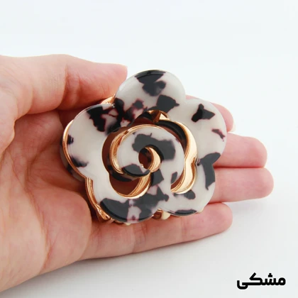 کلیپس دخترانه فلزی مدل گل پیچی آبرنگی