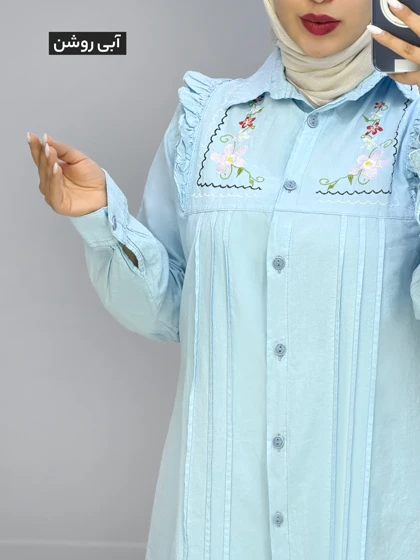 مانتو یقه مردانه لینن دامون کد 2014501