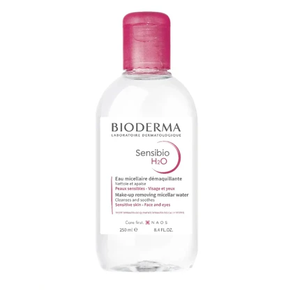 میسلارواتر پاک کننده آرایش صورتی بایودرما 250 میل مخصوص پوست حساس مدل Sensibio H2O