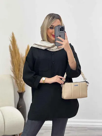مانتو جلو بسته آستین پیله
