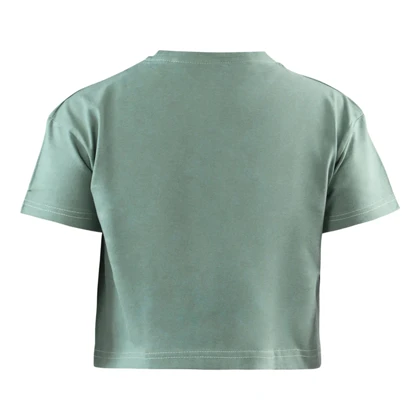 کراپ آستین کوتاه ورزشی زنانه جیم شارک مدل PB-4L1188 سبز آدامسی تیره
