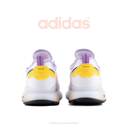 کتانی پیاده روی زنانه آدیداس سفید/رنگی - Adidas ZX 2K Boost White/Pink-Yellow-Purple