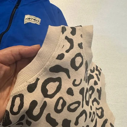 سه تیکه دخترانه سویشرت،تاپ ،شلوار پلنگی