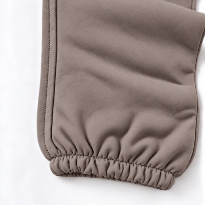 شلوار جاگر قهوه‌ای کم‌رنگ / قواره بگ / دمپا کش / پارچه ضخیم و باکیفیت