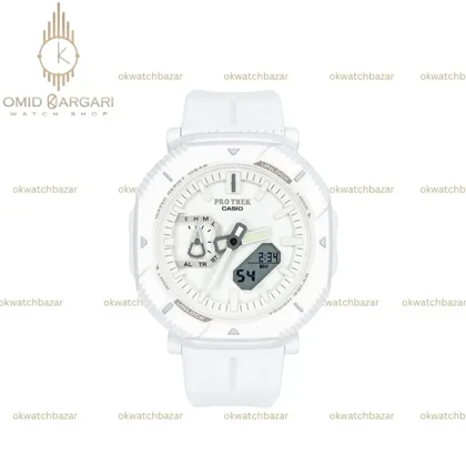 ساعت مچی کاسیو جی شاک پروترک بند رابر سفید Casio G-shock Protrek
