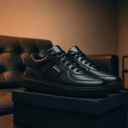 کفش تخت Zara مردانه مشکی زیره مشکی مدل Kiyan