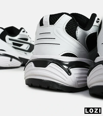 کفش کتانی مردانه سفید مشکی طوسی DIESEL S-SERENDIPITY SPORT مدل 5814