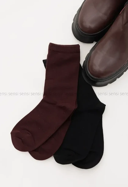 جوراب ساده رنگی ساق‌دار کد1004929
