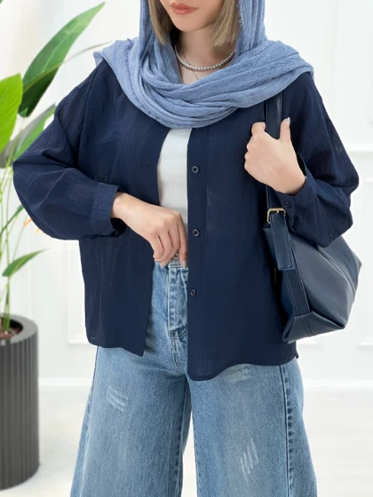 شومیز مانتویی شیشه‌ای