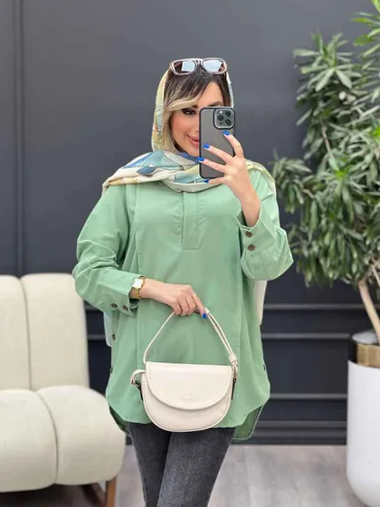 مانتو بغل سه دکمه آستین پیله