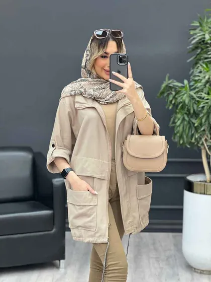 مانتو جلو زیپ پایین گت