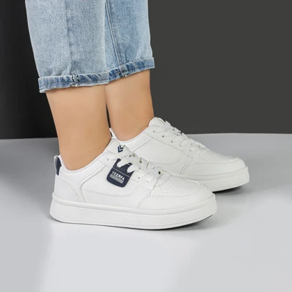 کفش و کتانی ونس راحتی زنانه و دخترانه مدل YEERFA رنگ سفید سرمه ای کد M959