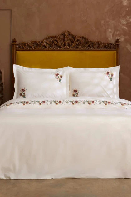 سرویس روتختی دو نفره Karaca Home مدل Dornel 100٪ پنبه - سفید