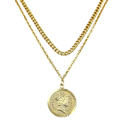 گردنبند زنانه طرح سکه دوردیفه شیک و خاص