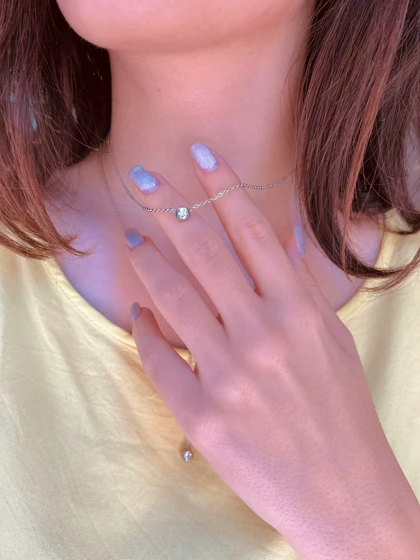 گردنبند دولاین تک نگین