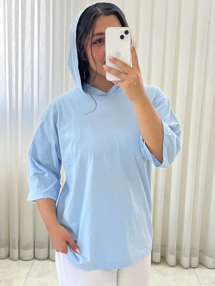 تیشرت کلاهدار زنانه و دخترانه کد 733