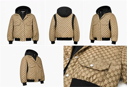 کاپشن ترکیبی زیپ و دکمه Gucci