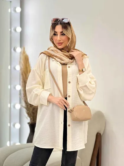 مانتو طرح چروک دو جیب