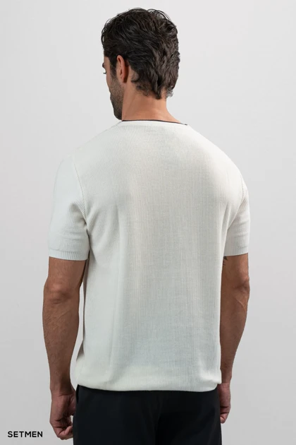 تیشرت بافت یقه گرد