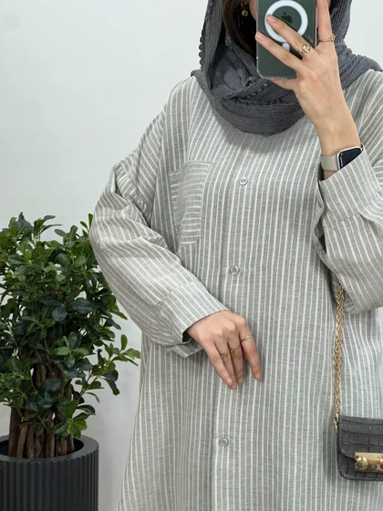 مانتو بلند دکمه دار حلیا(ایراد دار)