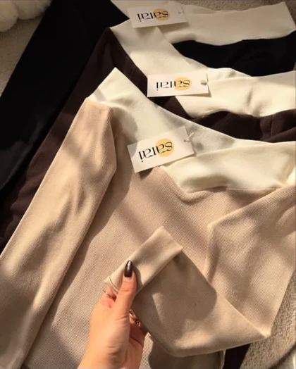 بلوز یقه باز دوتیکه🤎