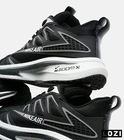 کفش کتانی مردانه مشکی طوسی NIKE zoom X