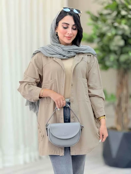 مانتو بغل سه دکمه دو جیب پیله