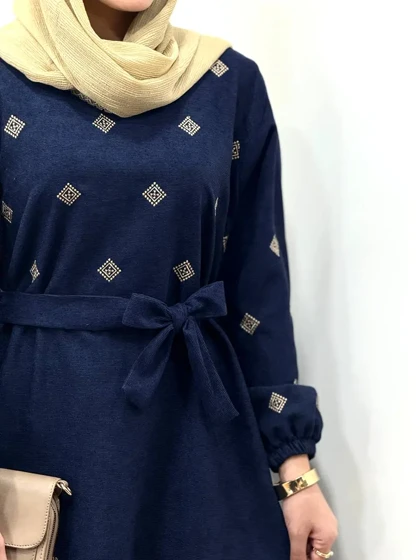 پیراهن مانتویی گلدوزی جیران