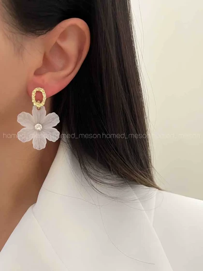 گوشواره گل سرامیکی