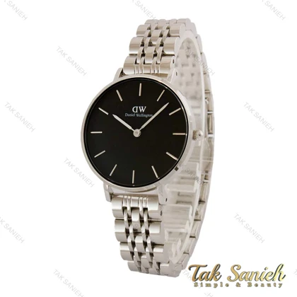 ساعت دنیل ولینگتون زنانه استیل صفحه مشکی مدیوم DW-5184-32-L