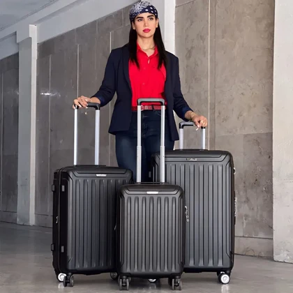 چمدان وارداتی کرون مدل CROWN-40164 SERIES سری 3 عددی