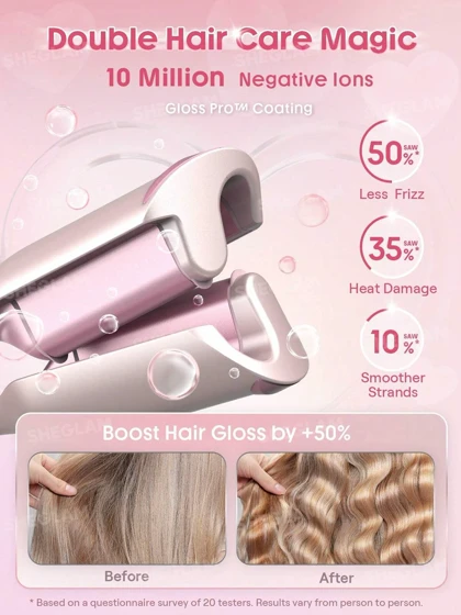 دستگاه ویو مو شیگلم مدل Cupid’s Charm Beach Babe Hair Waver – رنگ صورتی کوپید