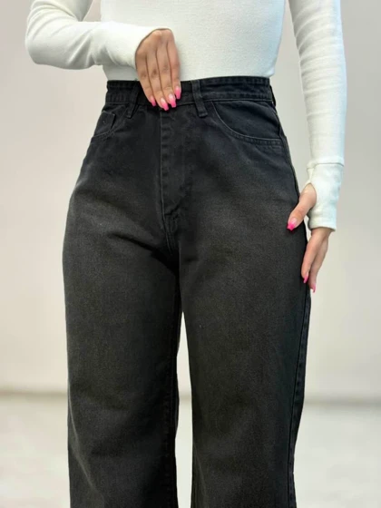 شلوار جین فلربگ ذغالی تینت9475