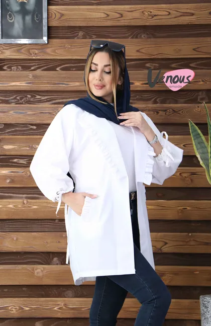 مانتو یقه حلزونی آستین گت