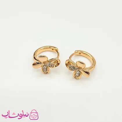 گوشواره حلقه‌ای دخترانه ژوپینگ مدل گل